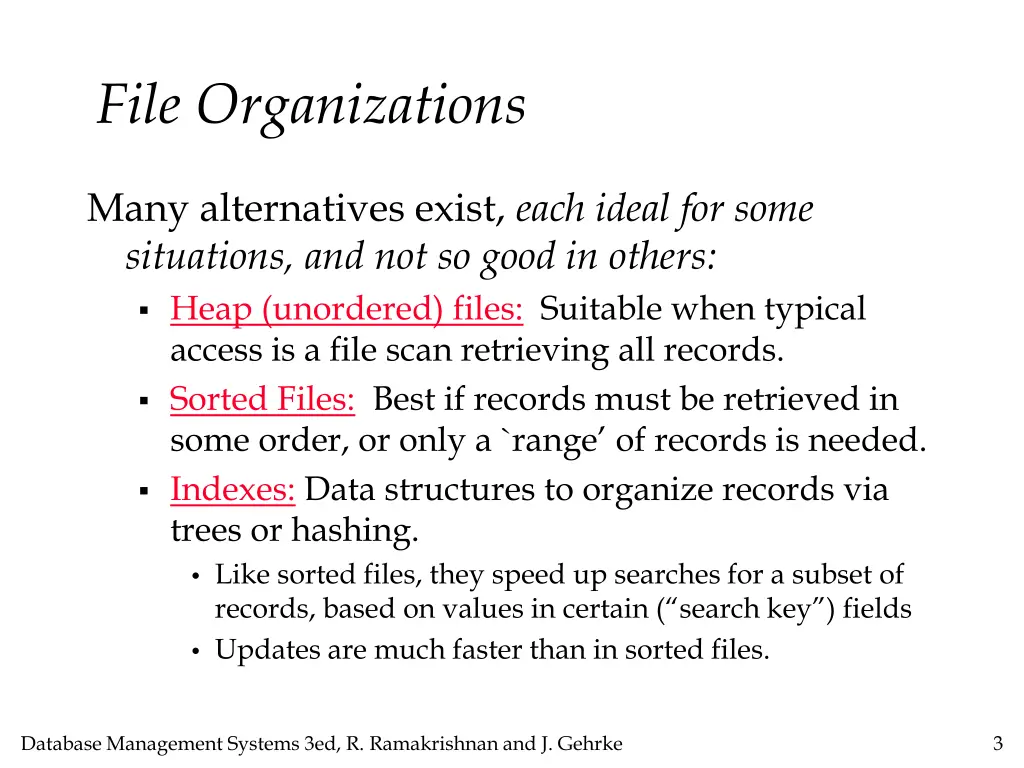 file organizations