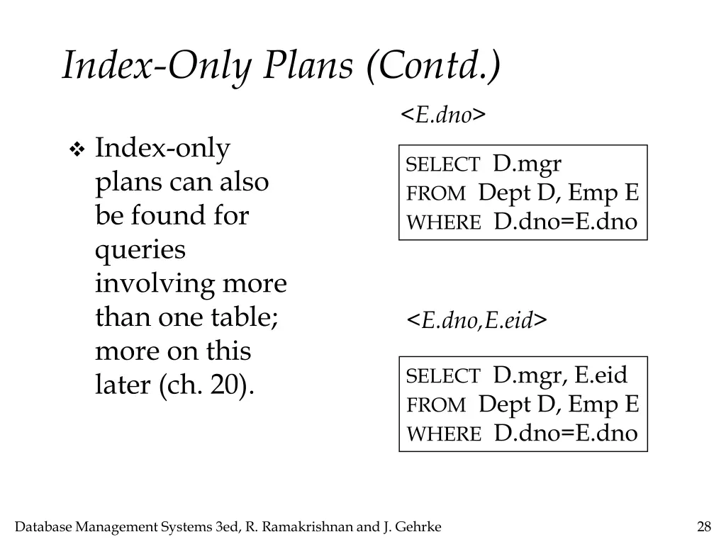 index only plans contd 1