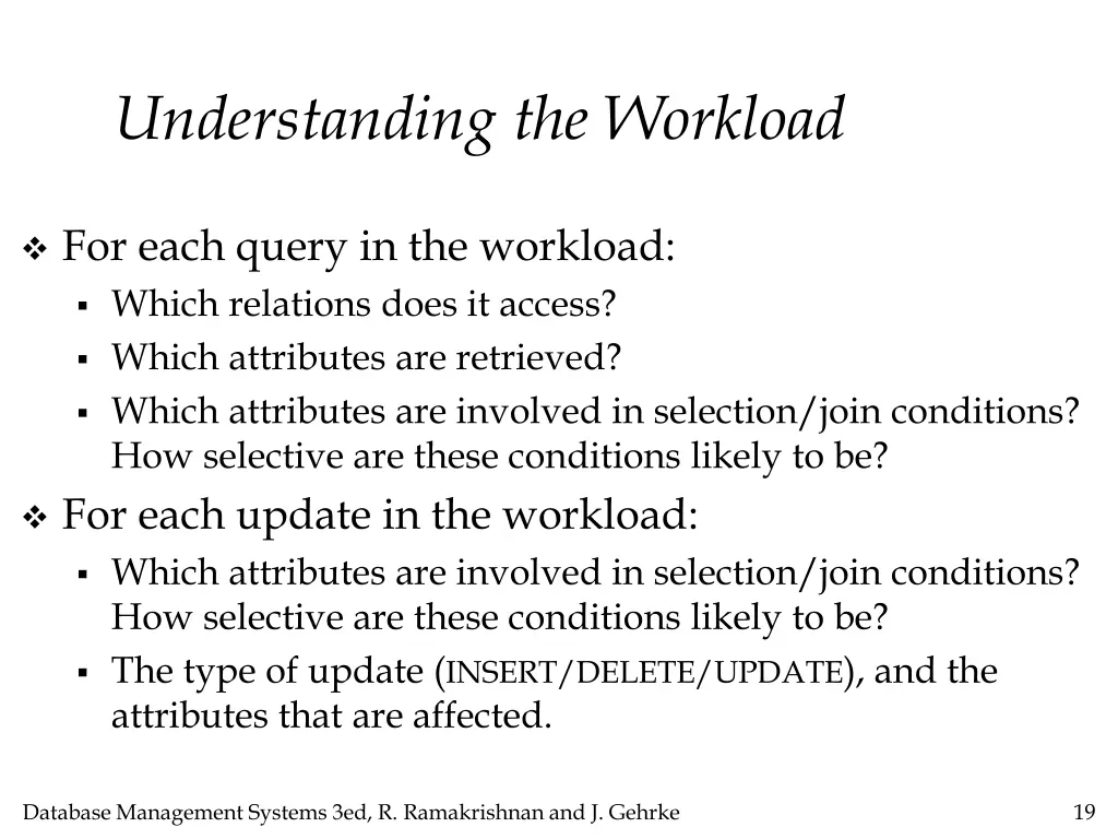 understanding the workload