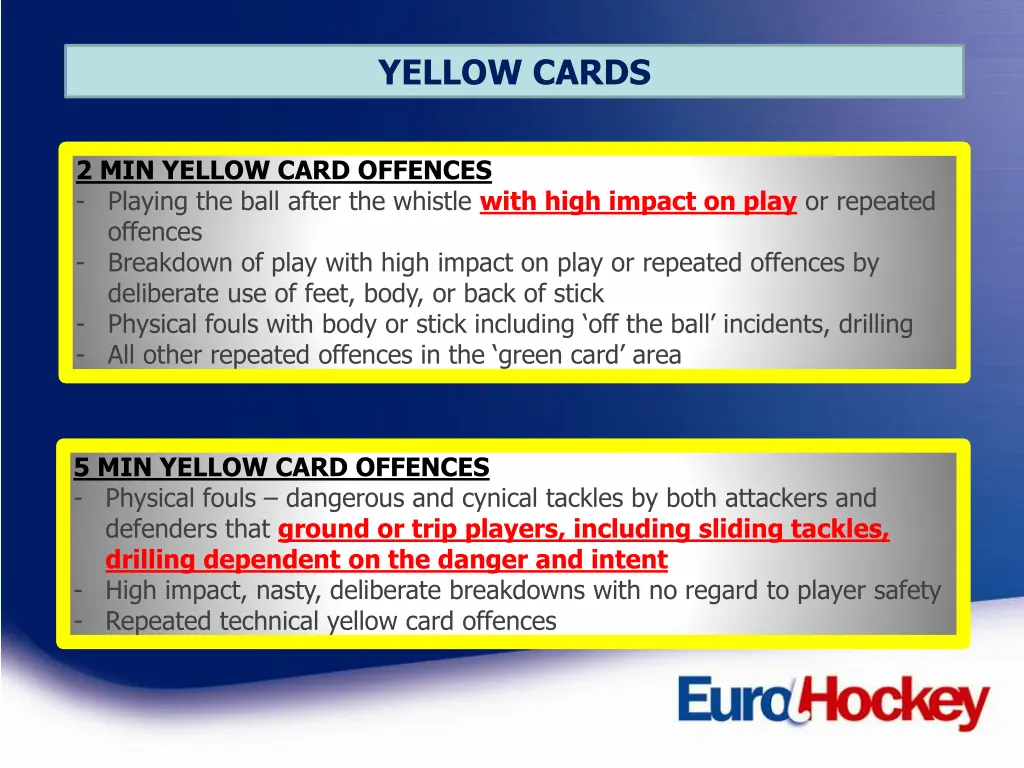 yellow cards