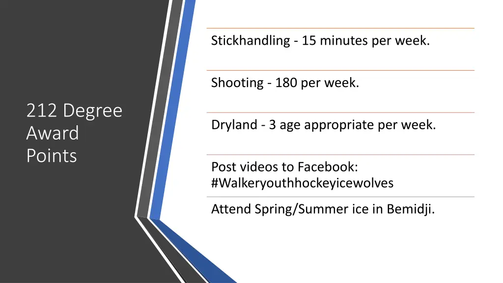 stickhandling 15 minutes per week