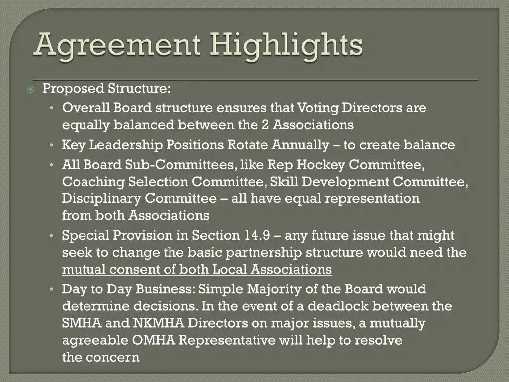 proposed structure overall board structure