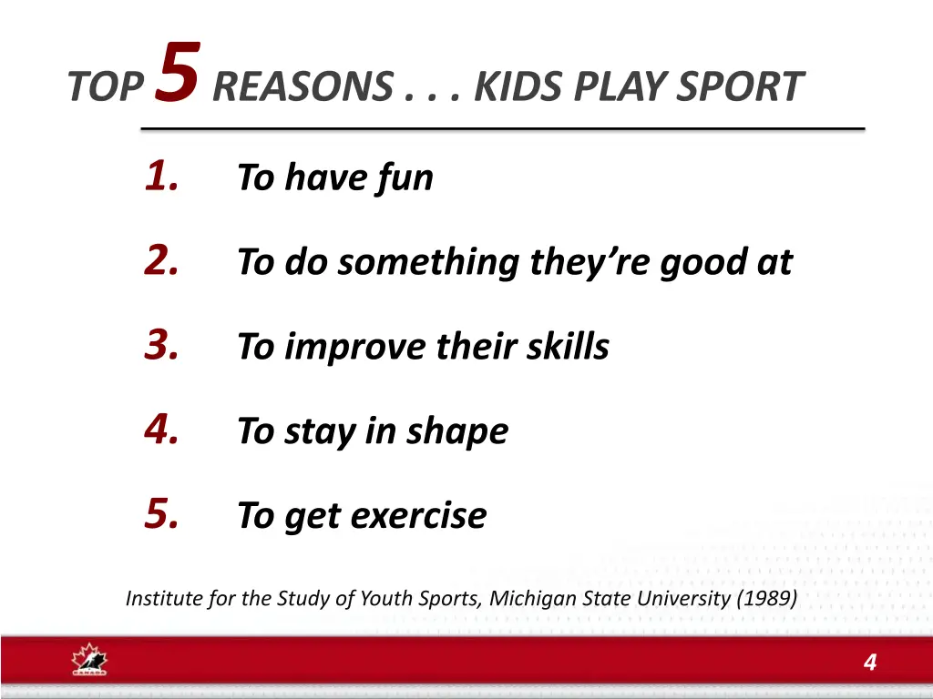 top 5 reasons kids play sport