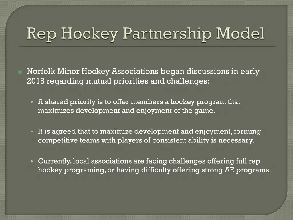 norfolk minor hockey associations began