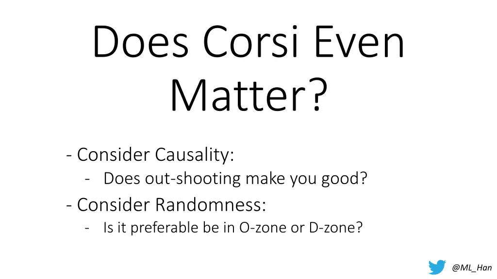 does corsi even matter