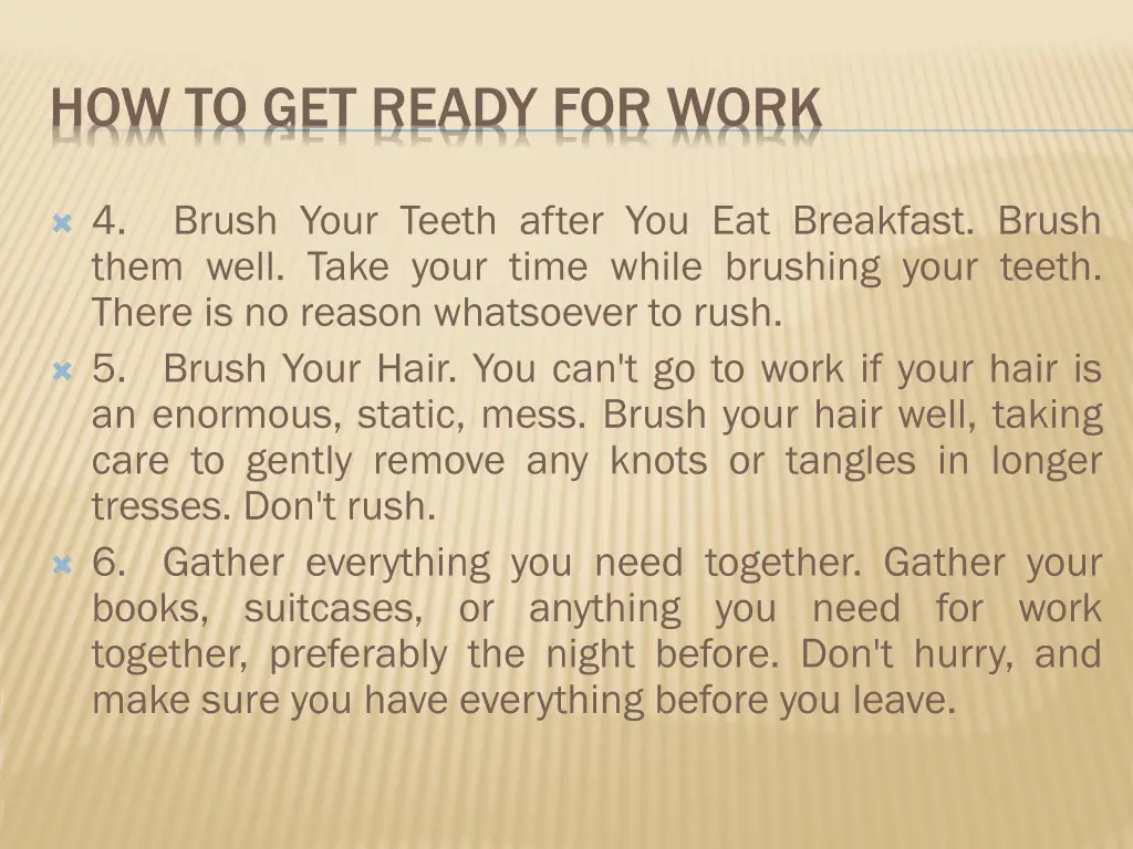 how to get ready for work 2