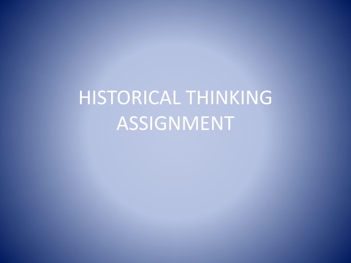 historical thinking assignment