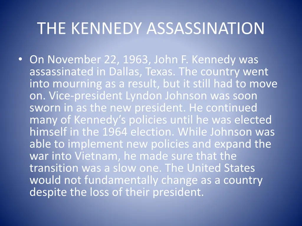 the kennedy assassination