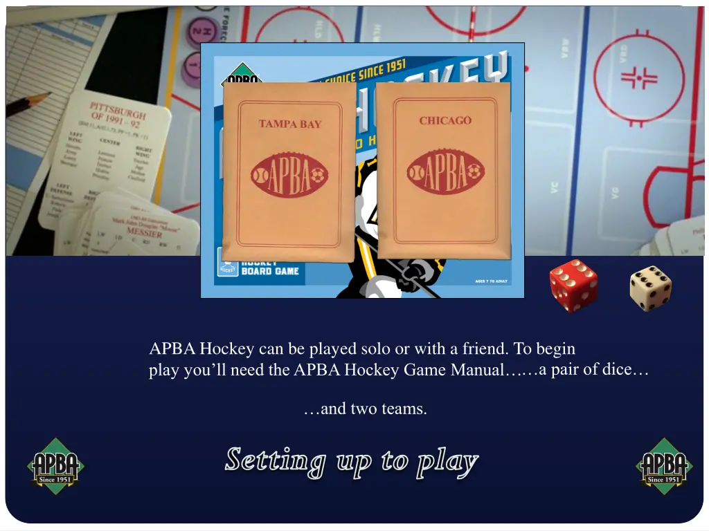 apba hockey can be played solo or with a friend