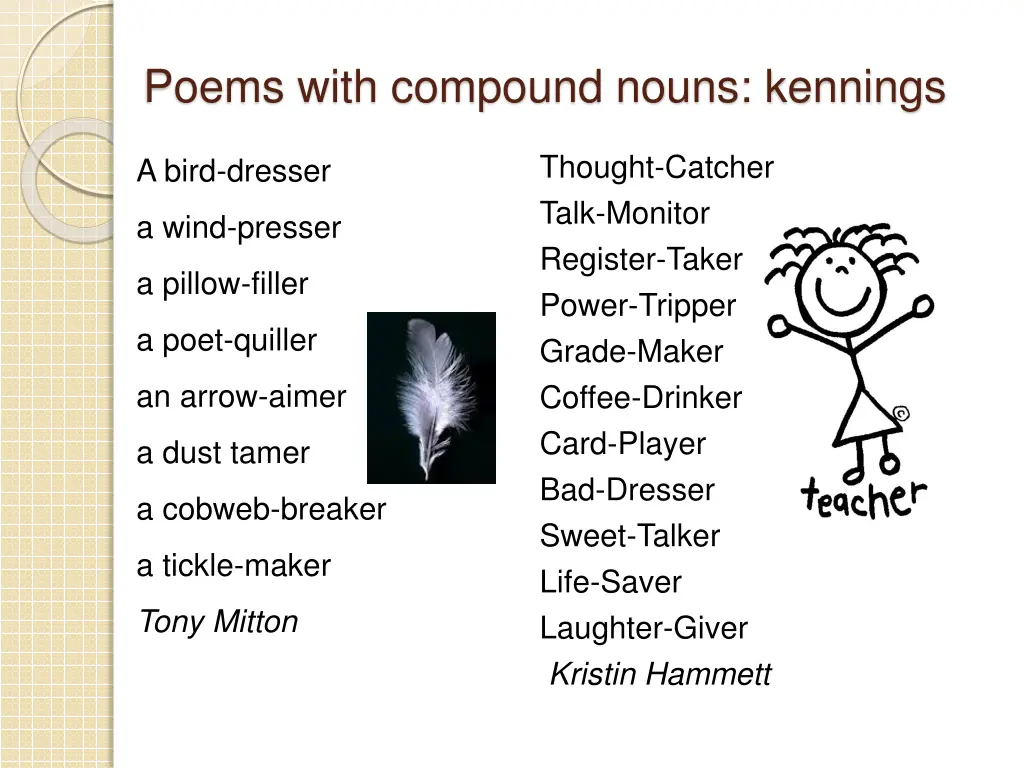 poems with compound nouns kennings