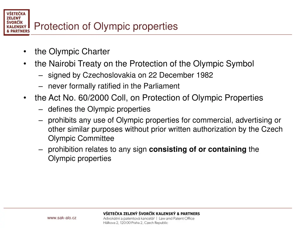 protection of olympic properties