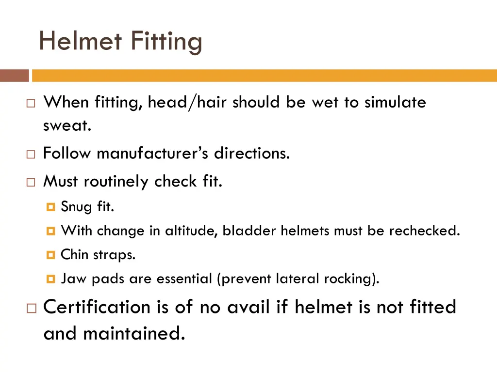 helmet fitting