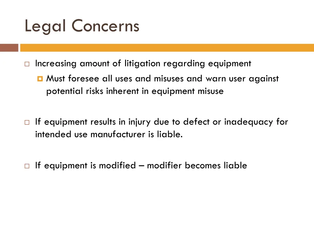 legal concerns