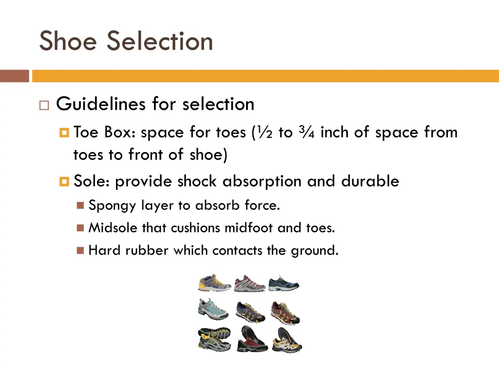 shoe selection