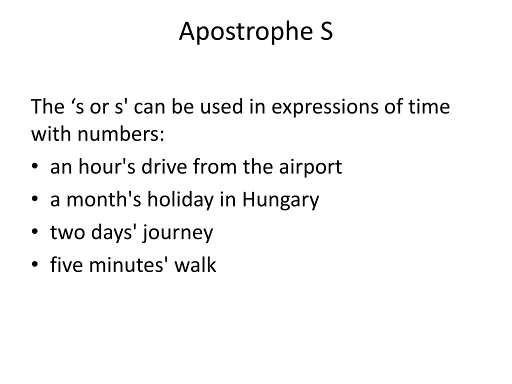 apostrophe s