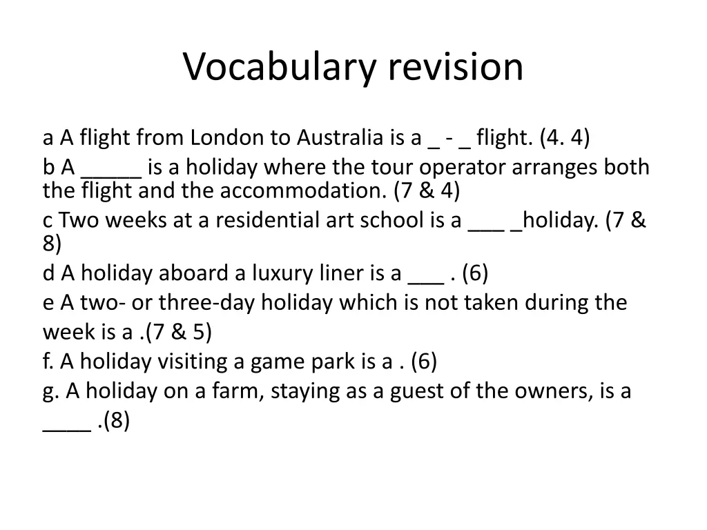 vocabulary revision