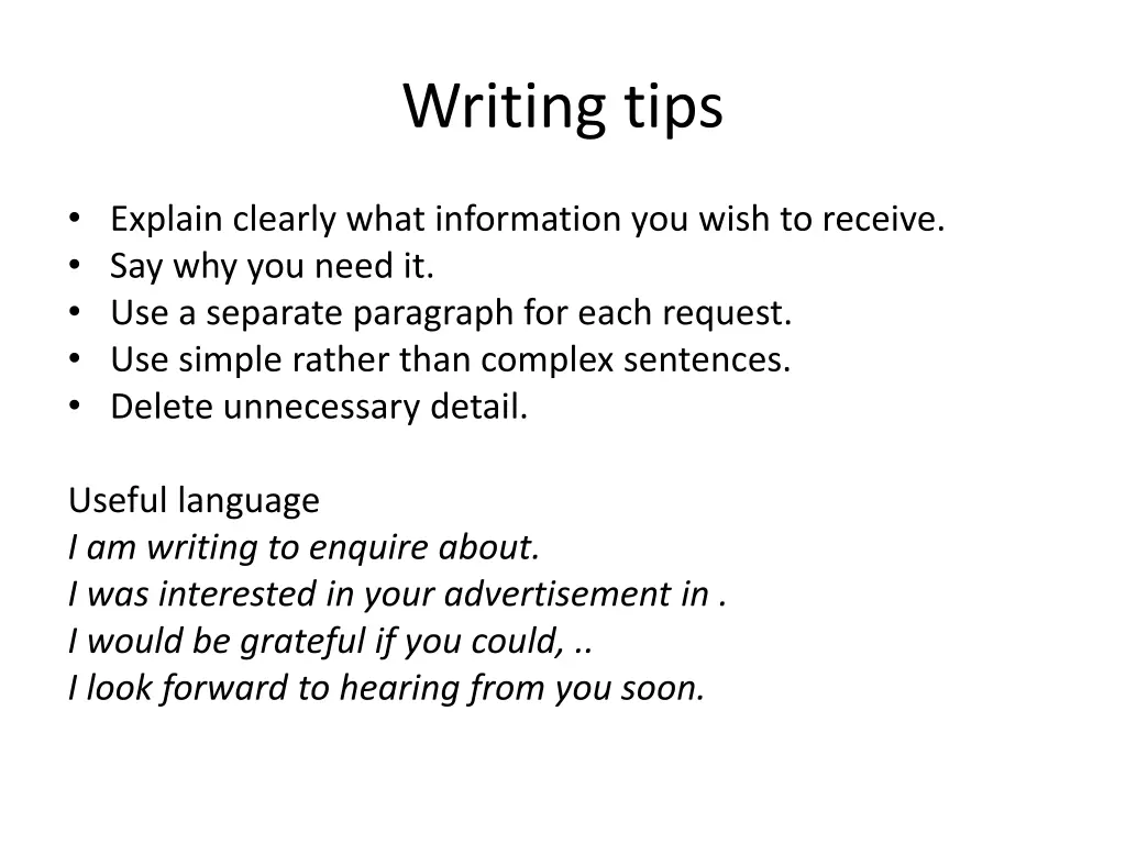 writing tips