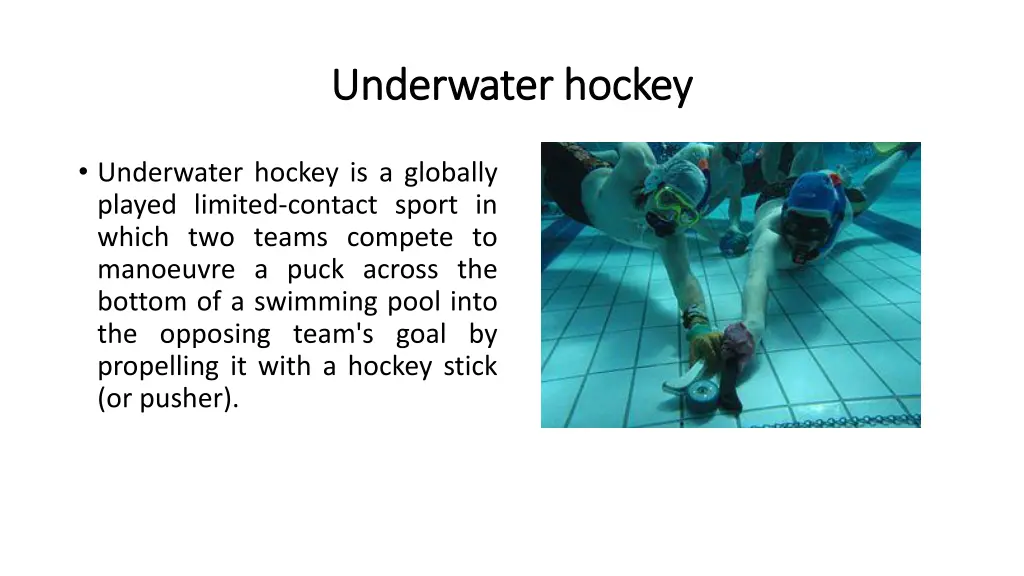 underwater hockey underwater hockey