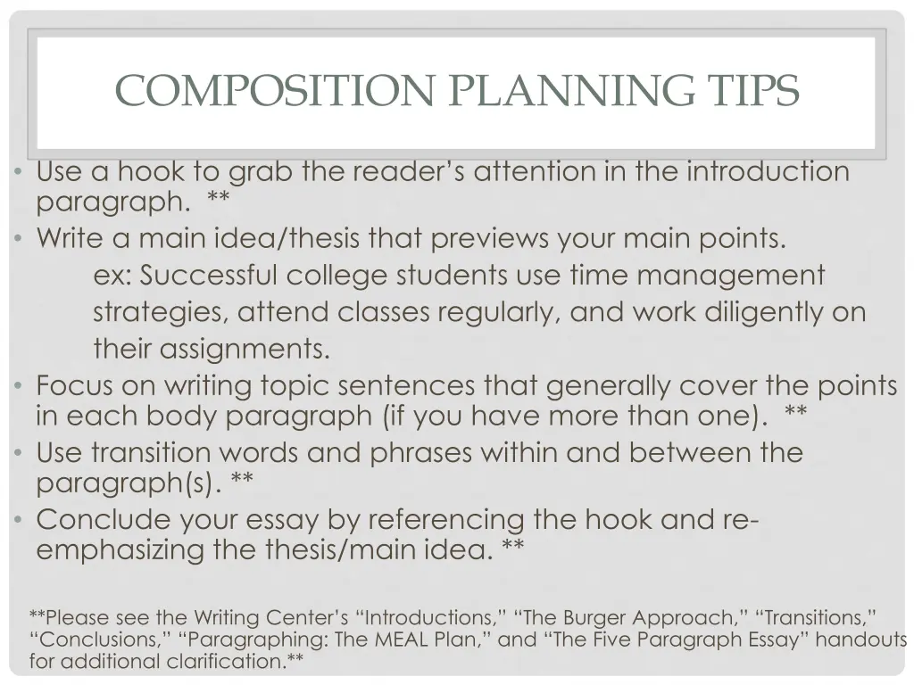 composition planning tips