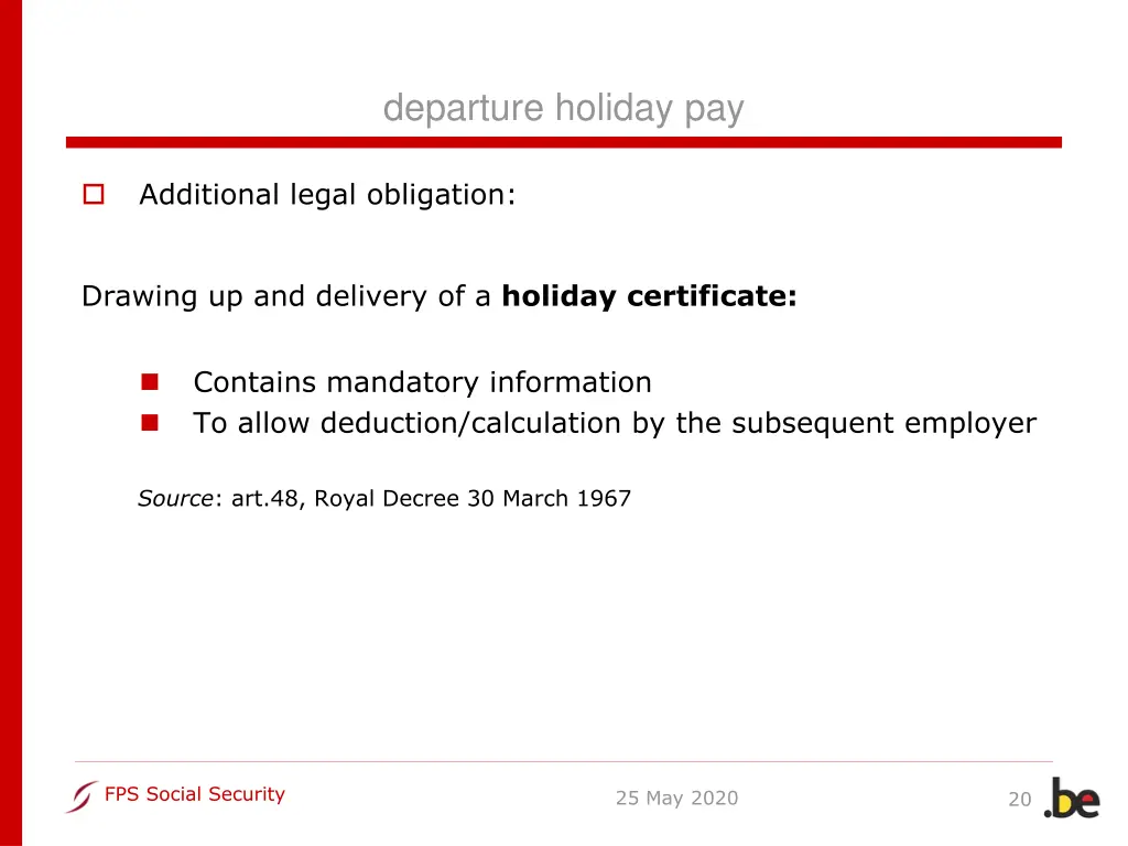 departure holiday pay 1