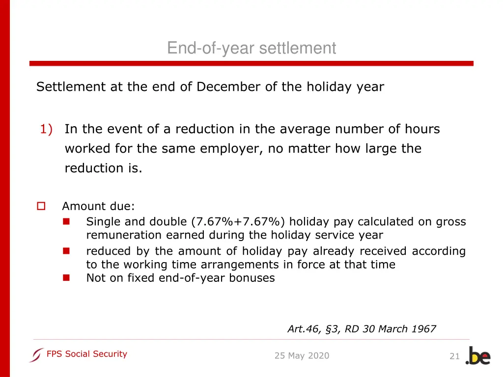 end of year settlement