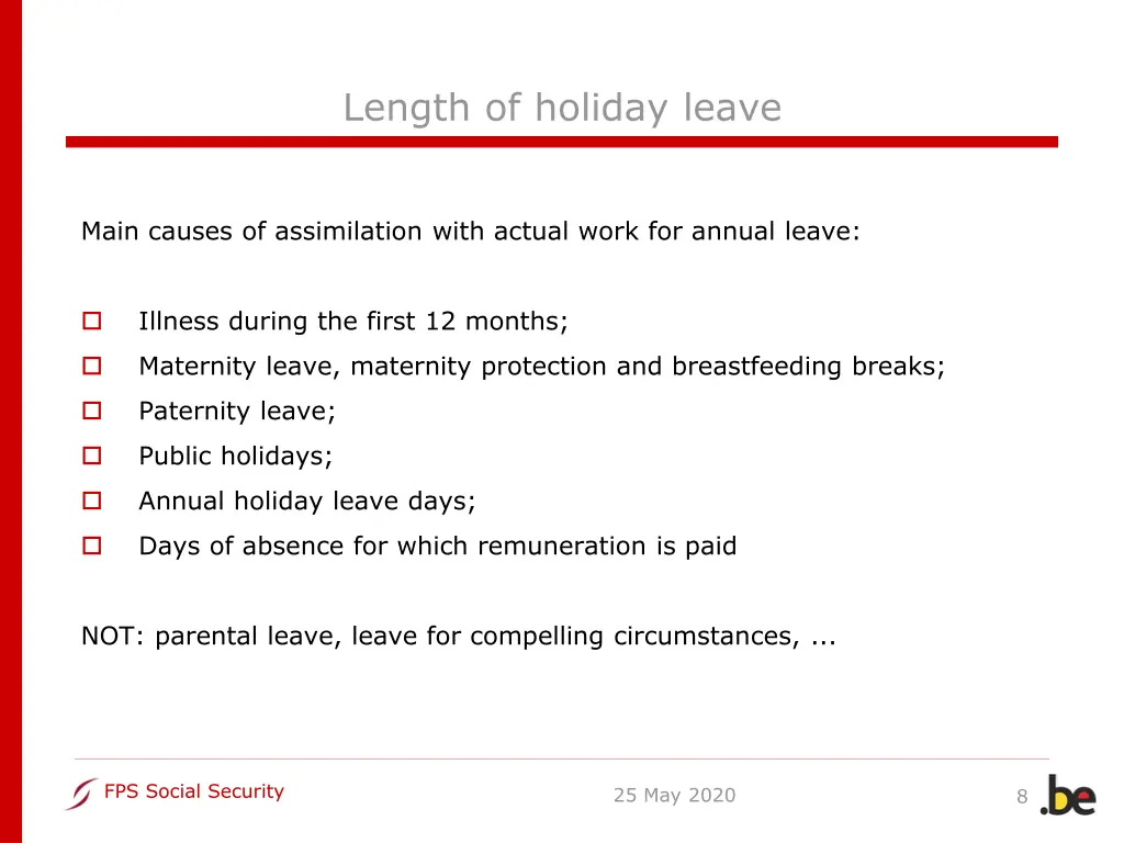 length of holiday leave 2