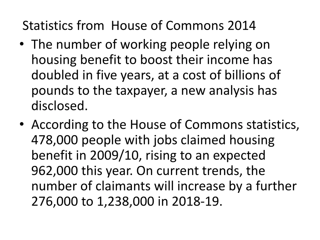 statistics from house of commons 2014 the number