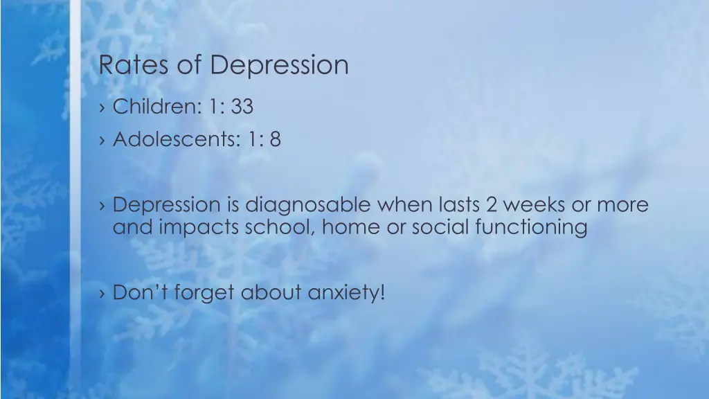 rates of depression