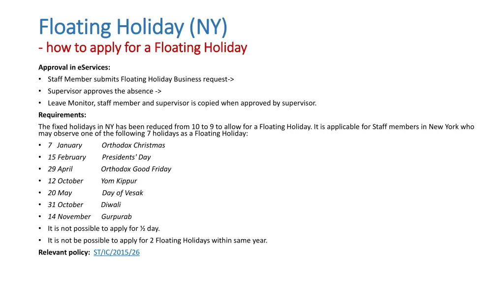 floating holiday ny floating holiday