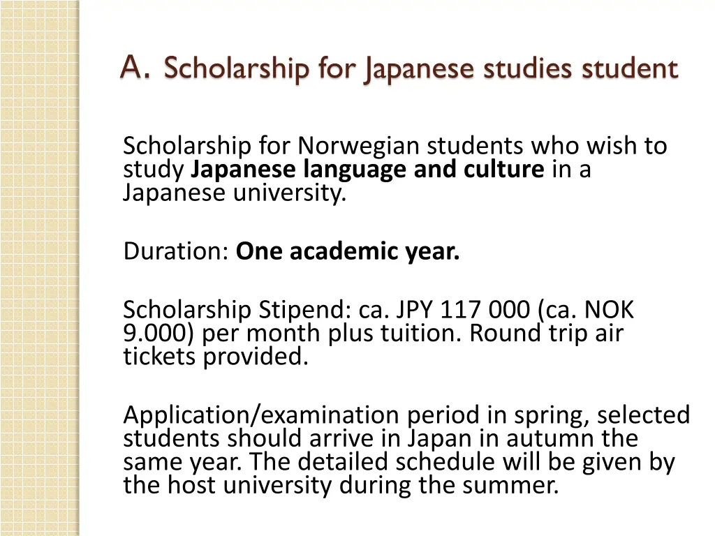 a scholarship for japanese studies student