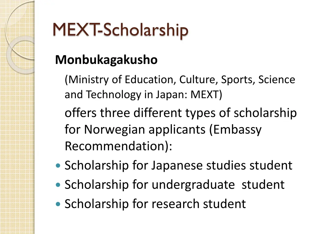 mext scholarship