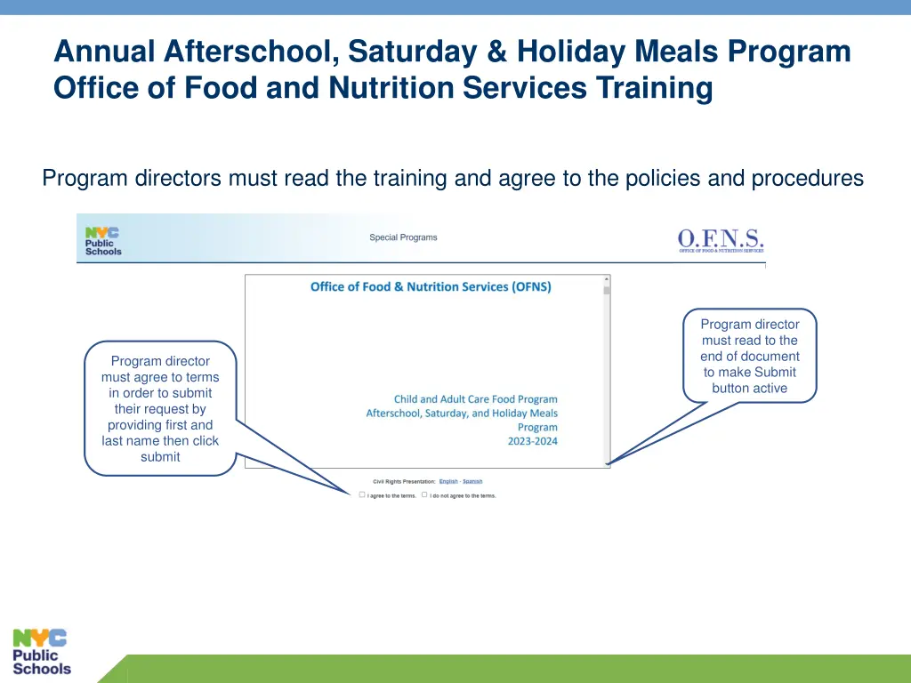 annual afterschool saturday holiday meals program 1