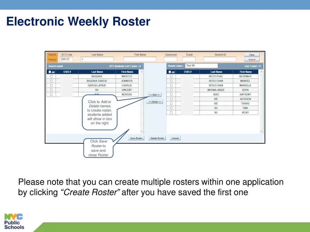 electronic weekly roster 1