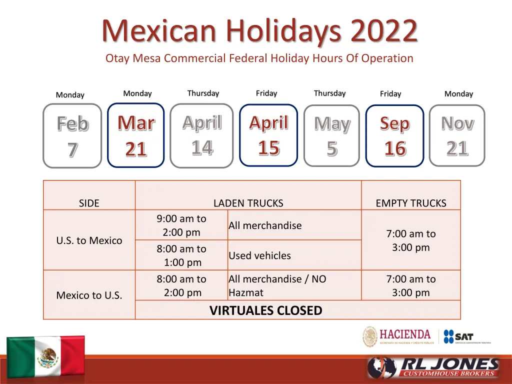 mexican holidays 2022 otay mesa commercial