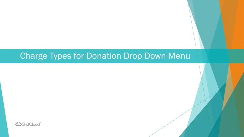 charge types for donation drop down menu