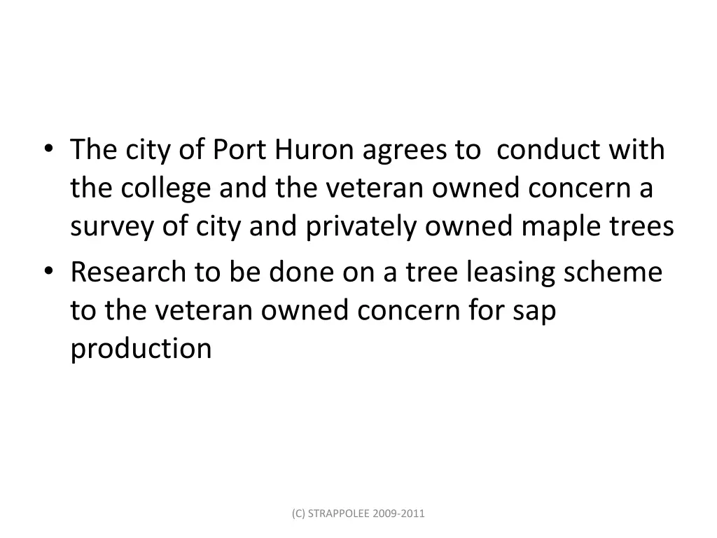 the city of port huron agrees to conduct with