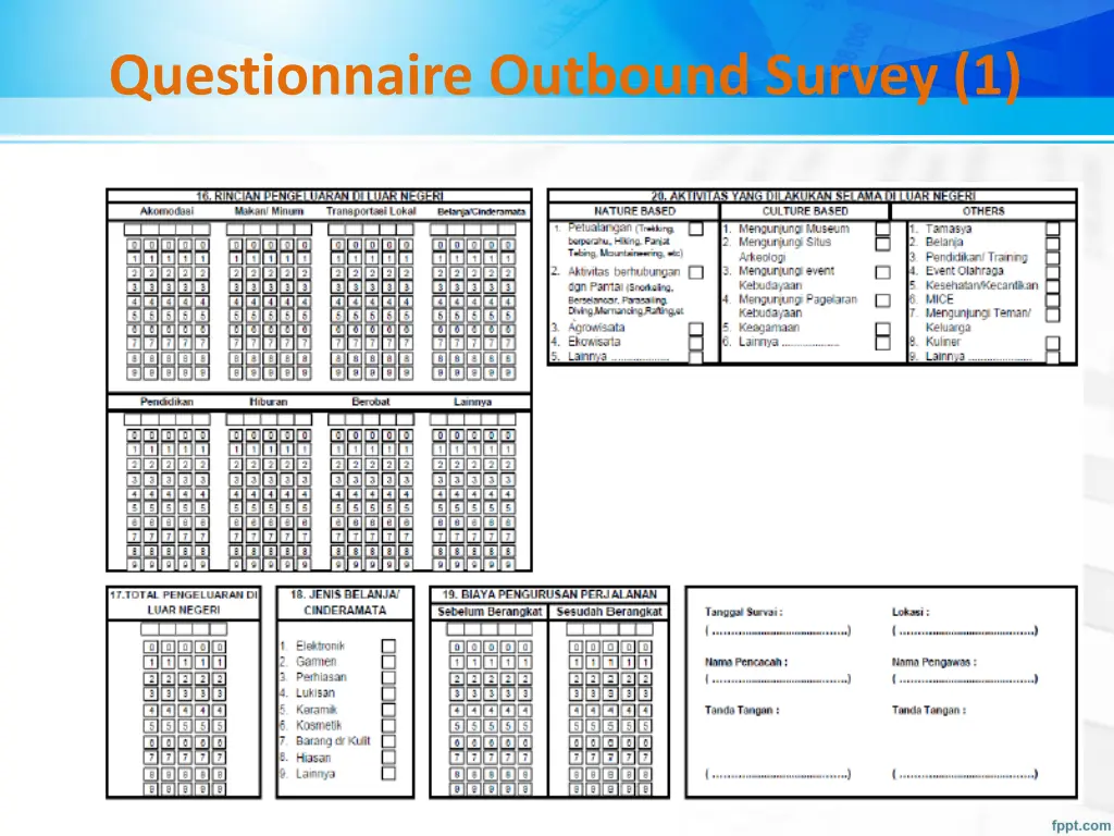 questionnaire outbound survey 1