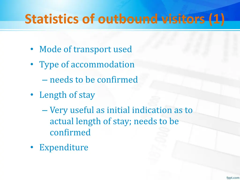 statistics of outbound visitors 1