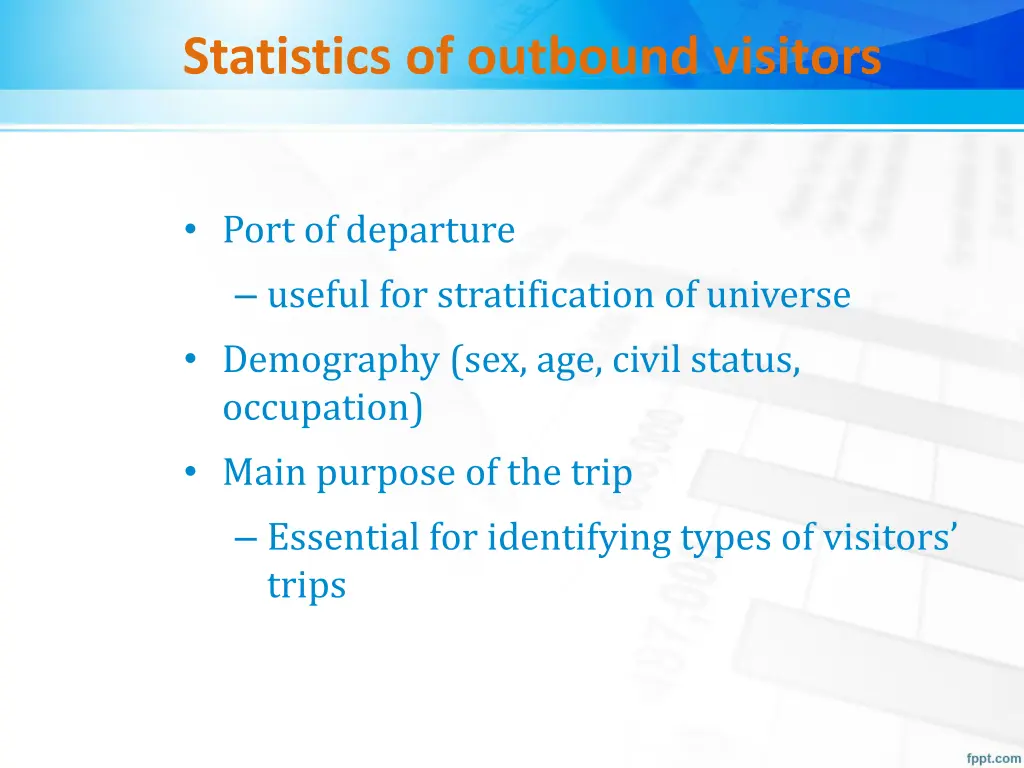 statistics of outbound visitors