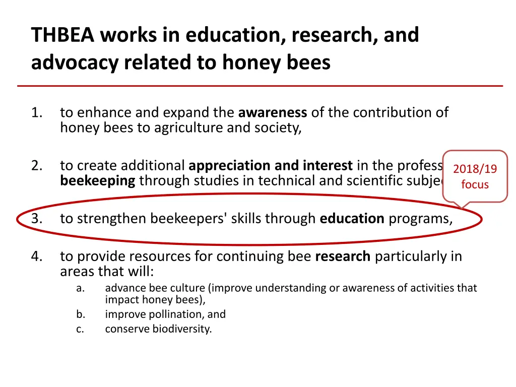 thbea works in education research and advocacy