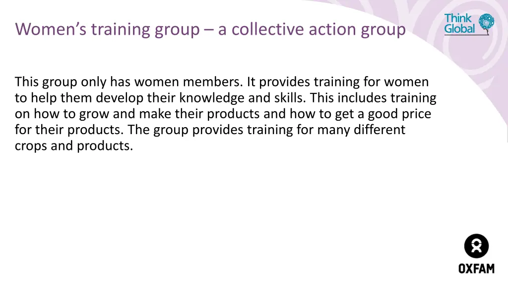 women s training group a collective action group