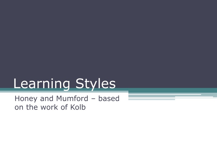 learning styles honey and mumford based