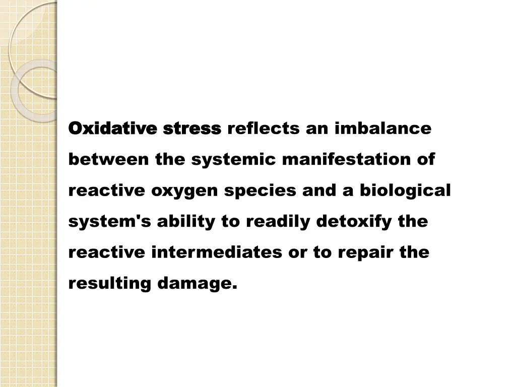 oxidative stress oxidative stress reflects