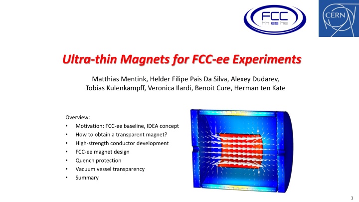 ultra thin magnets for fcc ee experiments