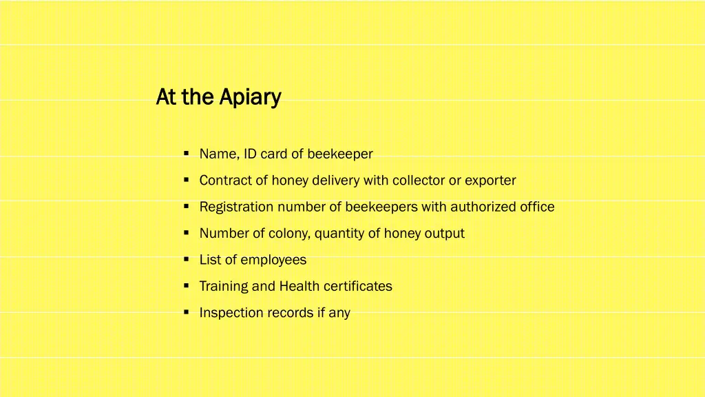 at the apiary at the apiary