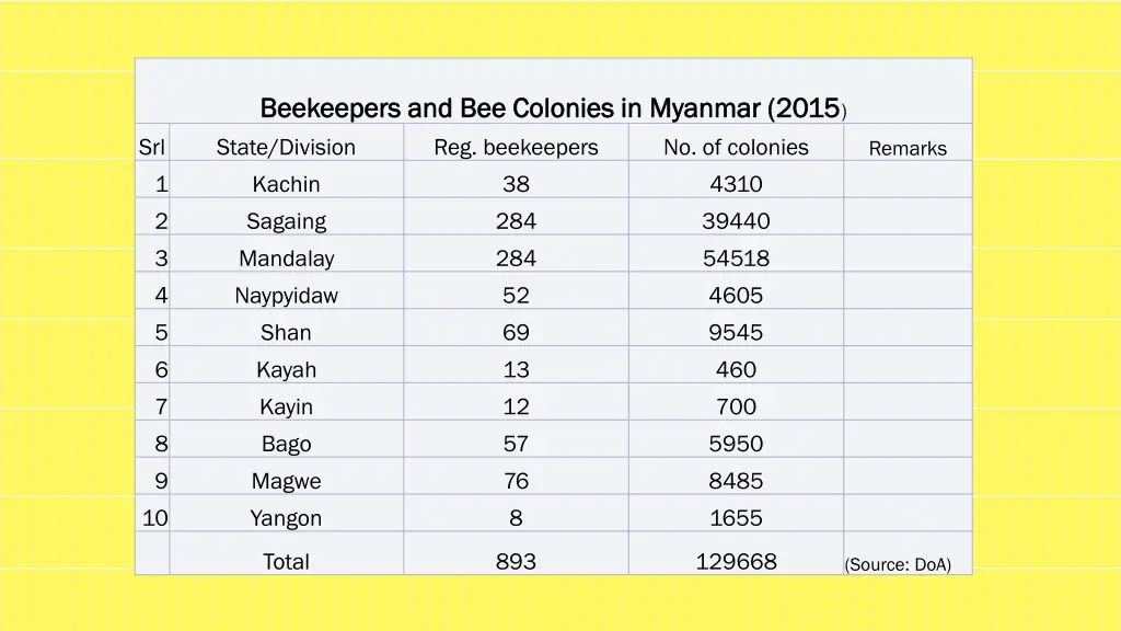 beekeepers and bee colonies in myanmar 2015