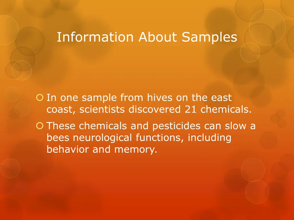 information about samples