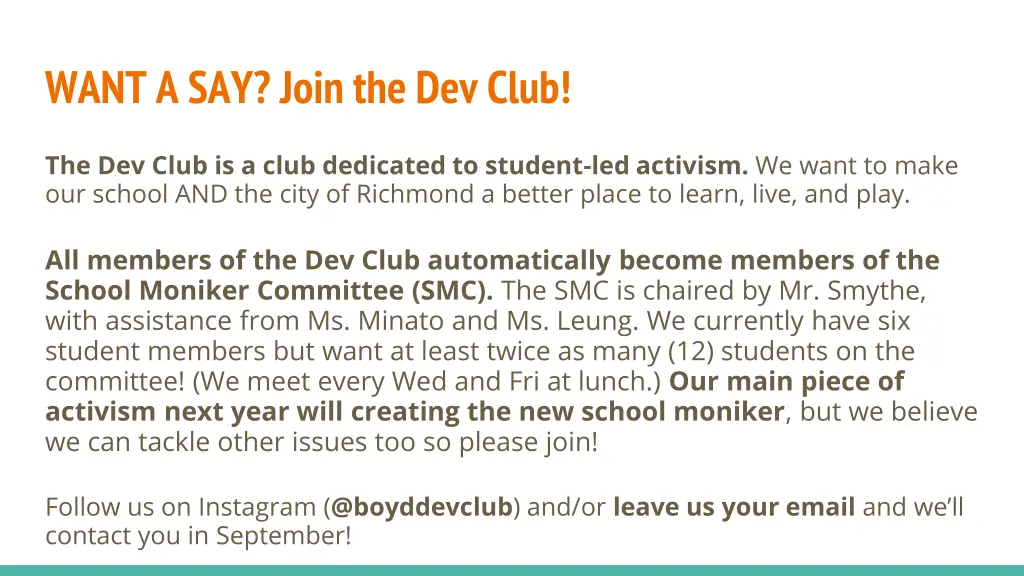 want a say join the dev club