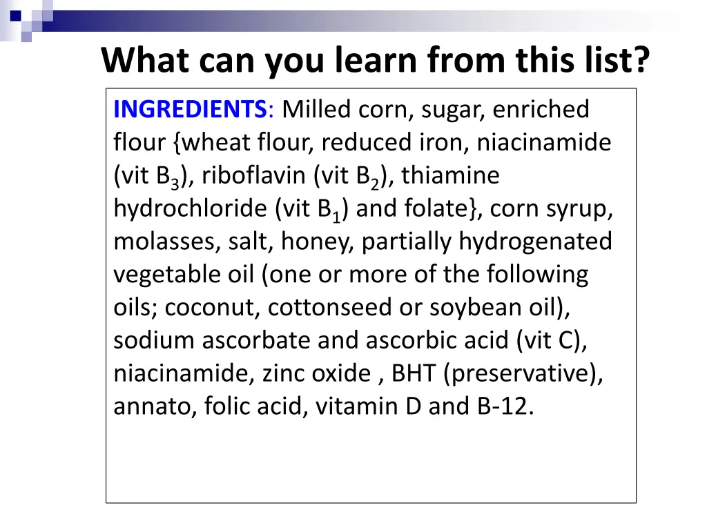 what can you learn from this list