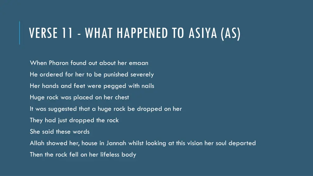 verse 11 what happened to asiya as